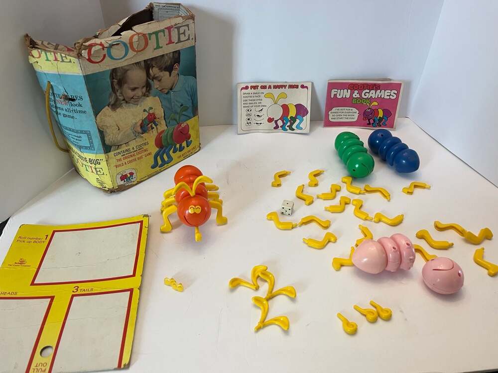 Vintage 1972 Cootie Bug Building Game by Schaper